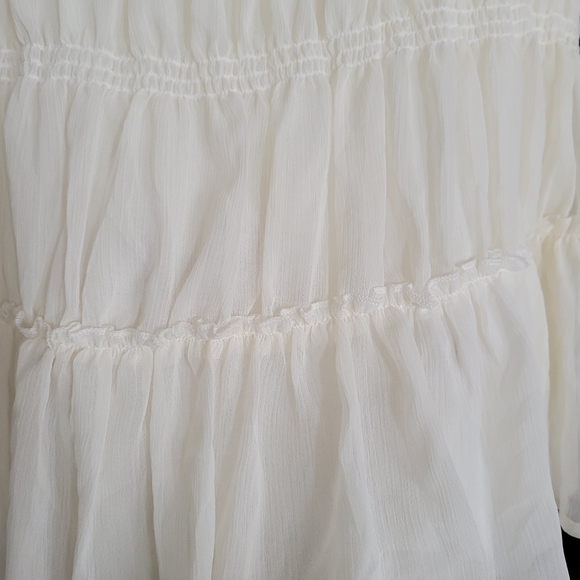 August Silk Cold Shoulder Tiered Blouse - Picture 4 of 12